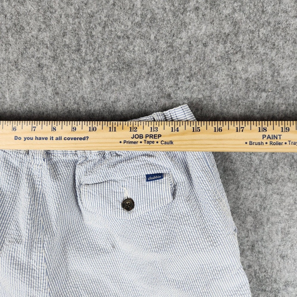 Chubbies Originals Shorts Men L Blue Seersucker Striped 5.5 Inseam Casual Summer - Picture 12 of 13